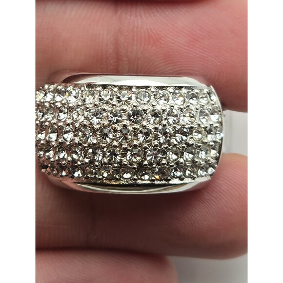 Vintage Christian Dior Signed Half Hoop Rhinestone Earrings, Perfect Condition - Picture 5 of 9